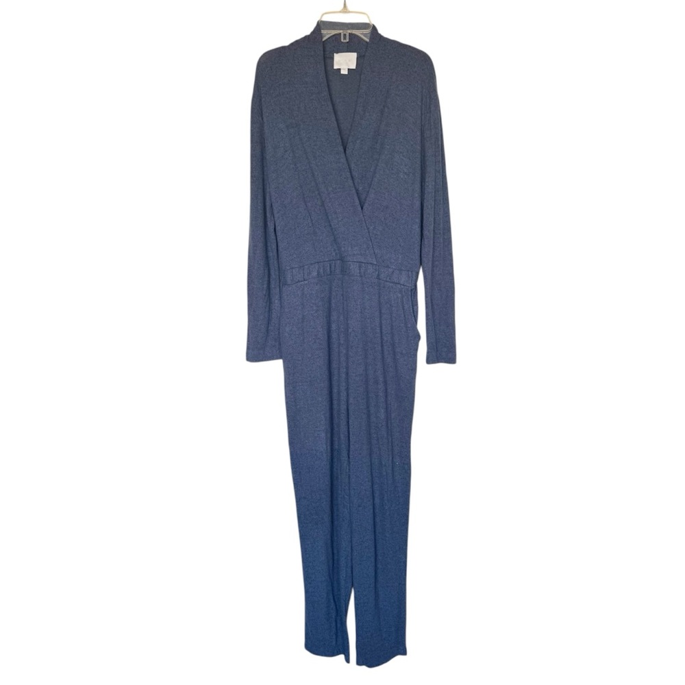 Anthropologie Eri + Ali Blue Long Sleeve Jumpsuit Cozy